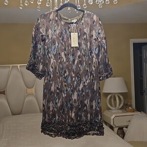Walter Baker Silk Multicolor Abstract Mini Dress Size S